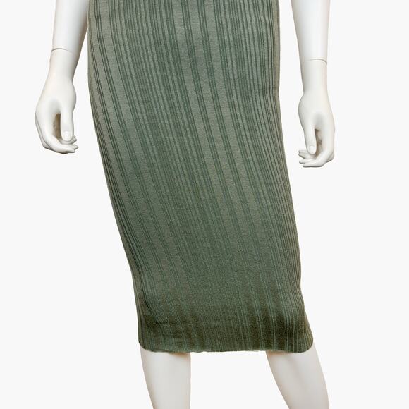 NWT PETAL + PUP Knit Sleeveless Bodycon Ribbed Midaxi Dress (Olive | Size S/M) - Picture 5 of 7